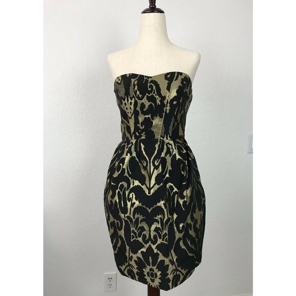 H&M Metallic Print Strapless Bodycon Mini Dress - Picture 1 of 9